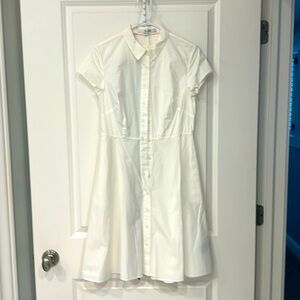 White cotton Boden shirt dress with belt
